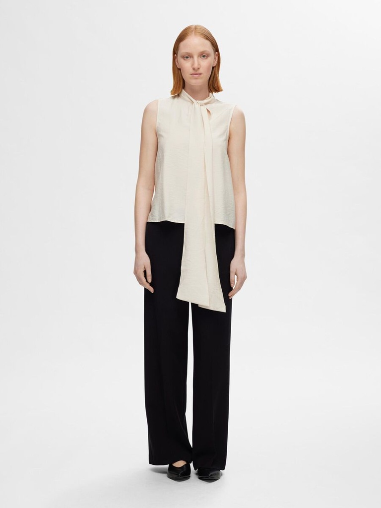 Caden Tie Neck Top / Birch