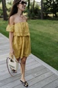 Fran Dress Broderie Mustard Yellow