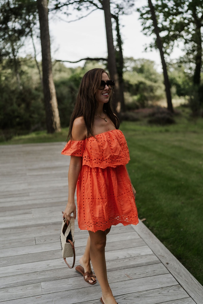 Fran Dress Broderie Orange