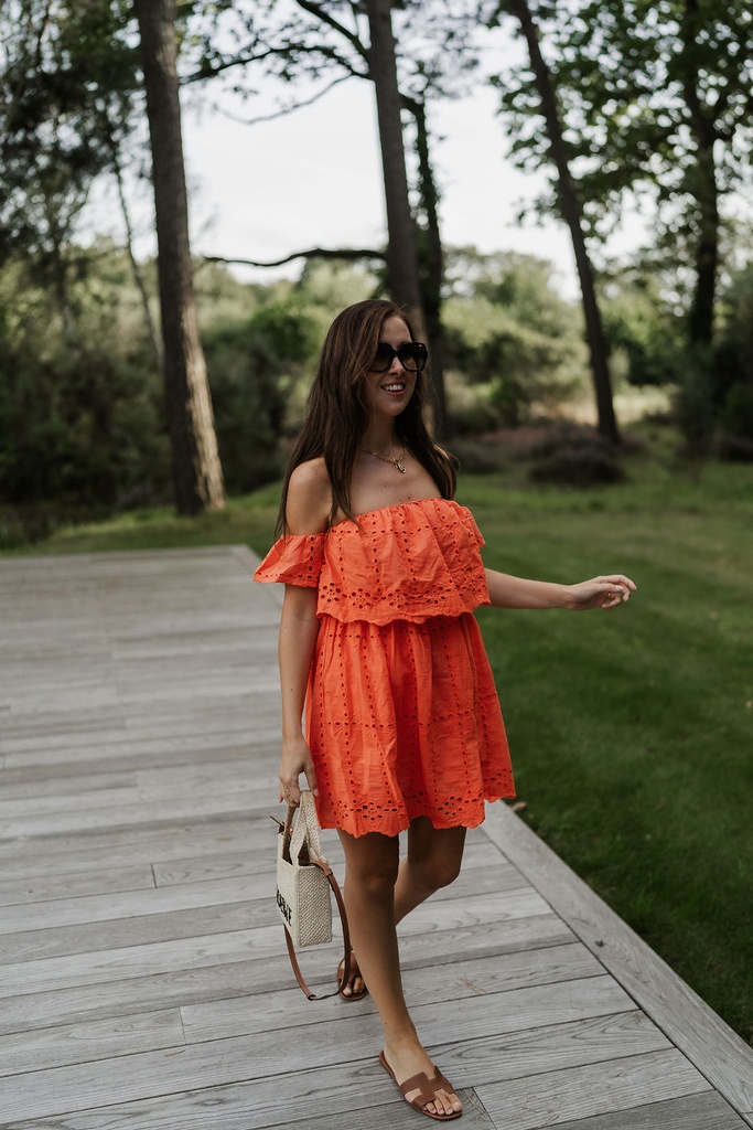 Fran Dress Broderie Orange