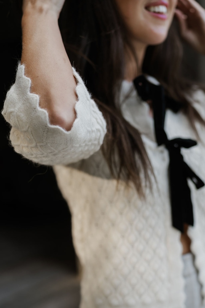 Egsa 3/4 Knit Cardigan Birch