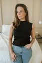 Lura Lurex Knit High Neck Black