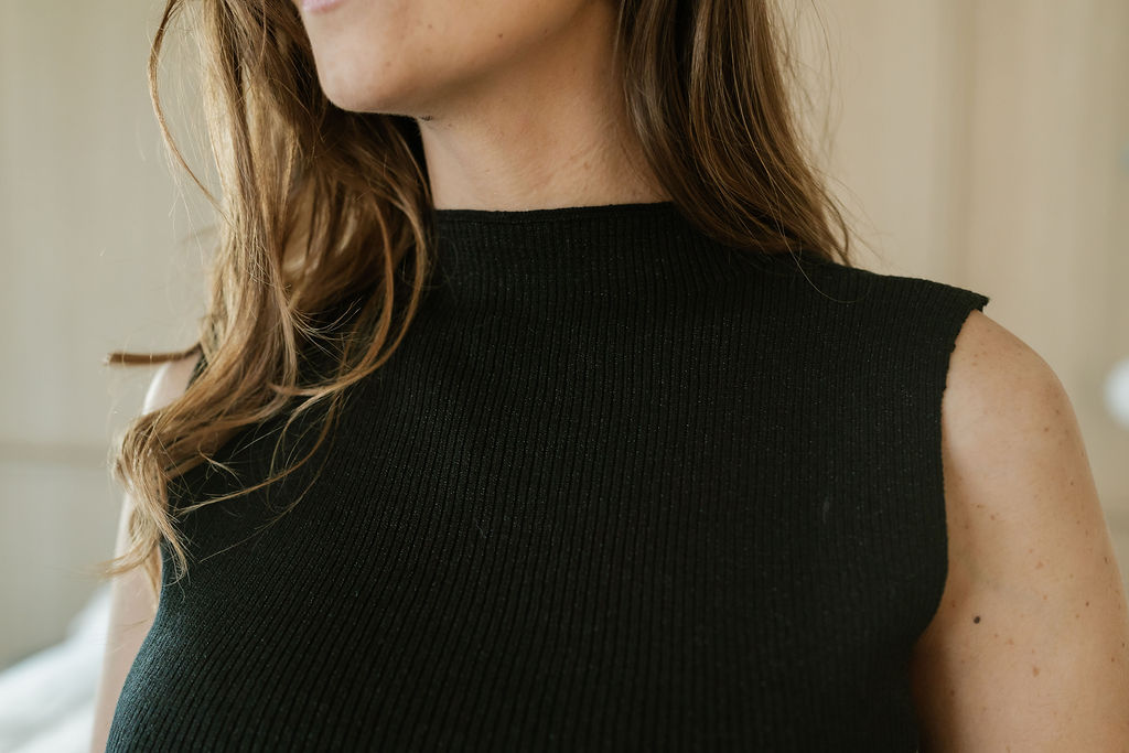 Lura Lurex Knit High Neck Black