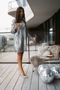 Regina Plisse Dress Silver