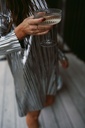Regina Plisse Dress Silver