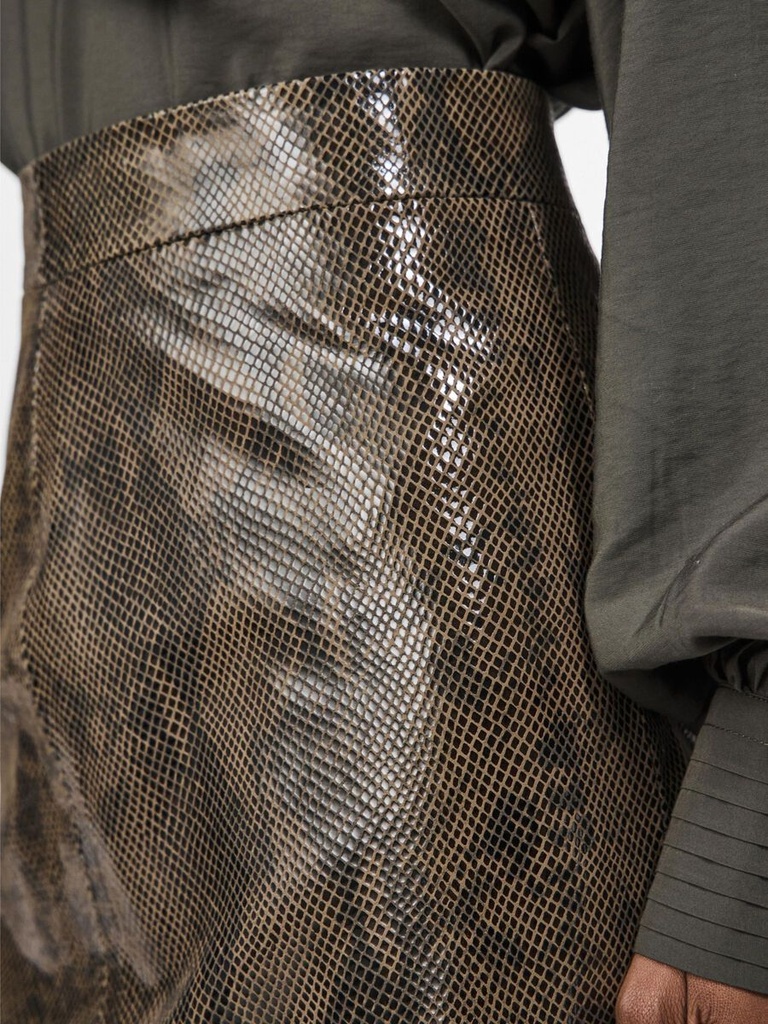 Rivo Short Leather Skirt Black