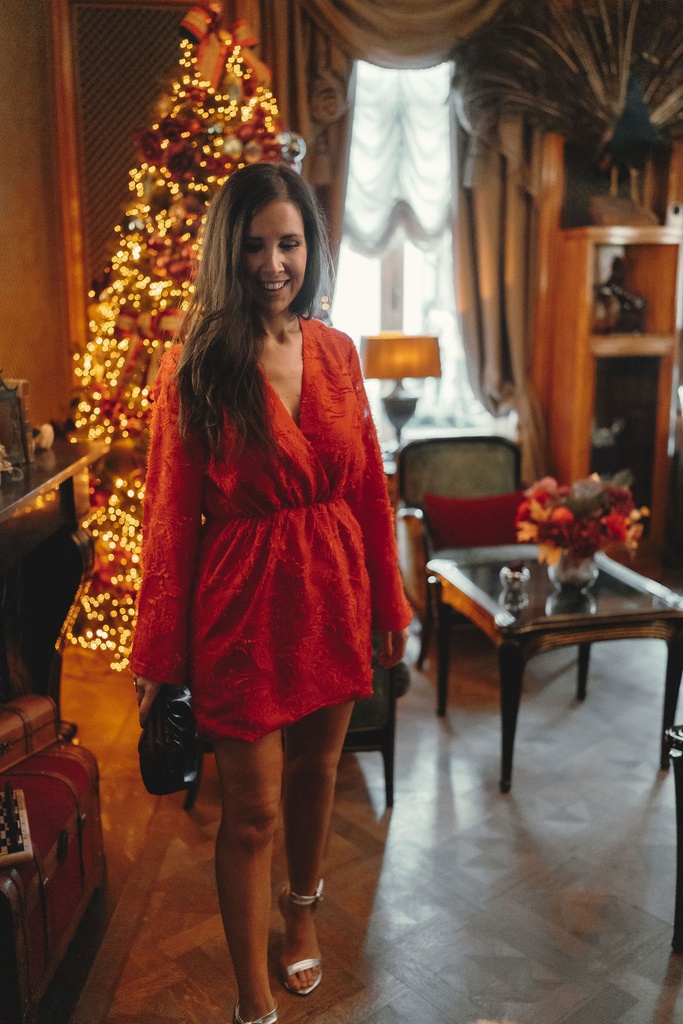 Femke LS Dress Red
