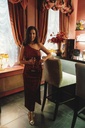 Axelle Dress One Shoulder Sequins Bordeaux