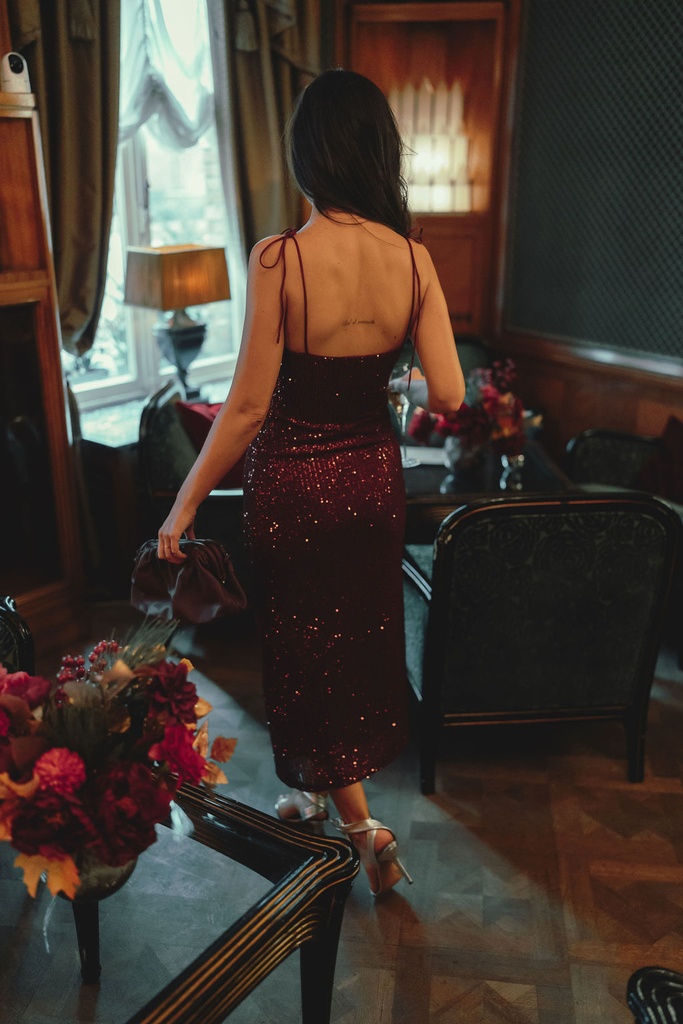 Lize Dress Straps Burgundy