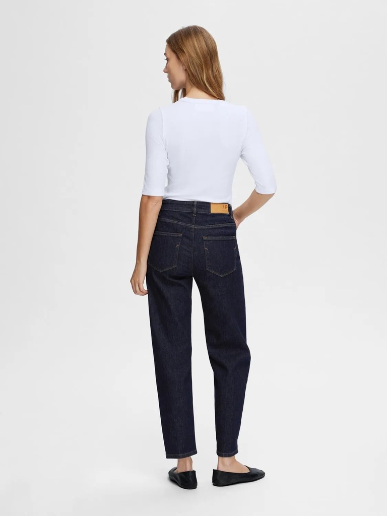 Dianna 2/4 O-Neck Top Bright White