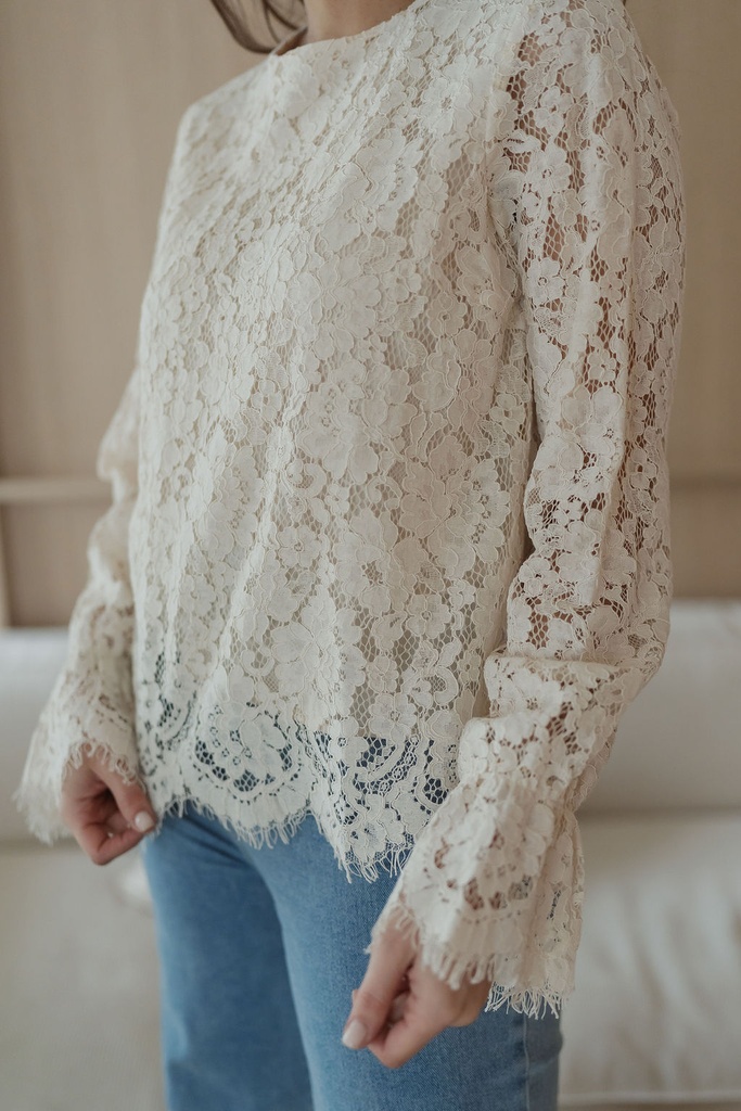 Perla Lace Top Noos Whitecap Gray