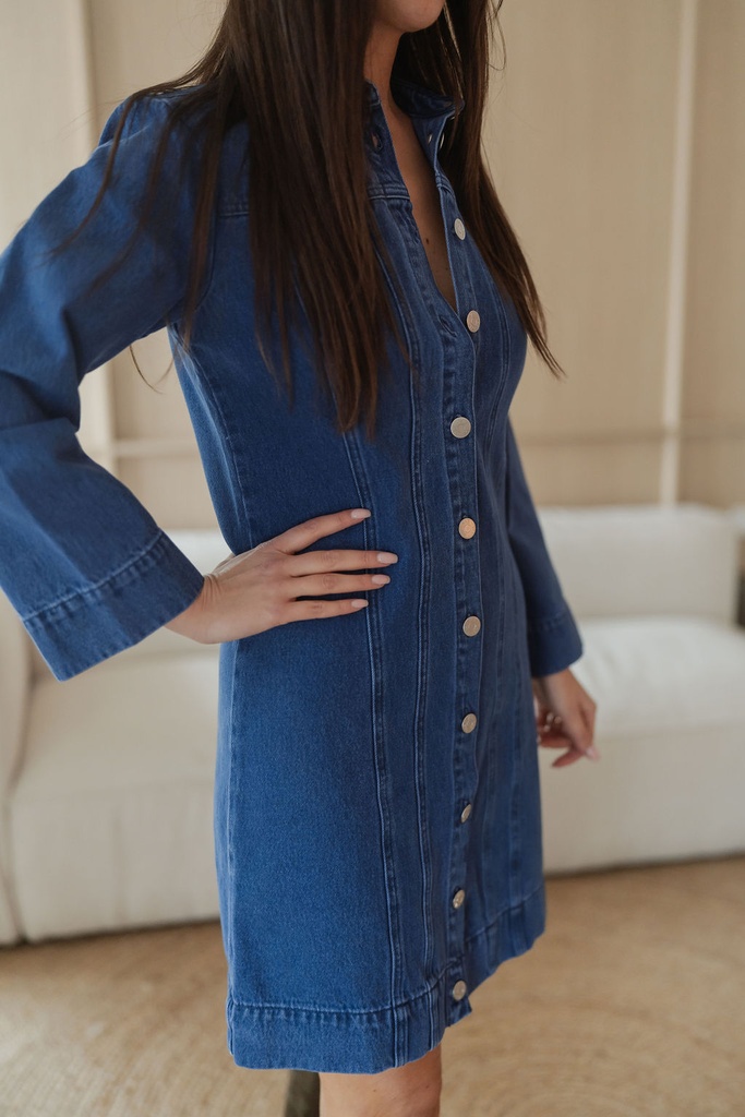 Violetta 7/8 Denim Dress Skipper Blue