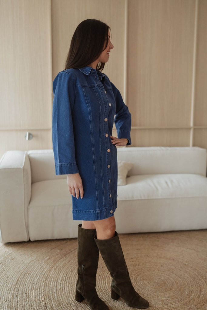Violetta 7/8 Denim Dress Skipper Blue