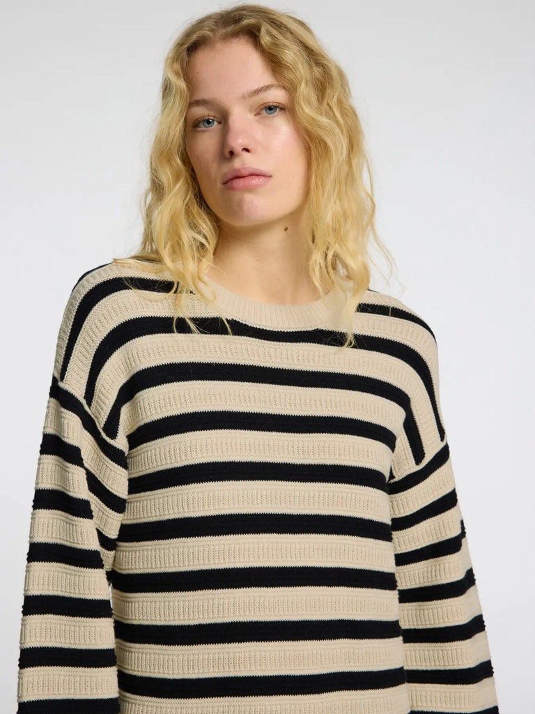 Fina Knit Stripe Dress Birch