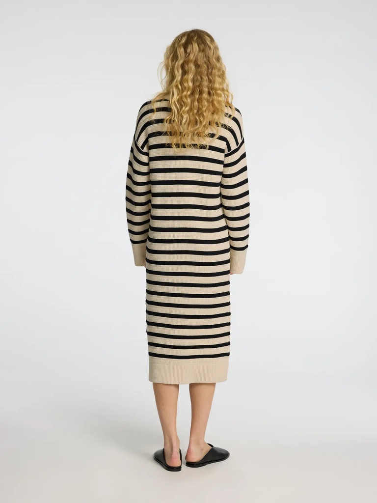 Fina Knit Stripe Dress Birch