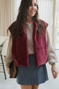 Faux Fur Gilet Burgundy
