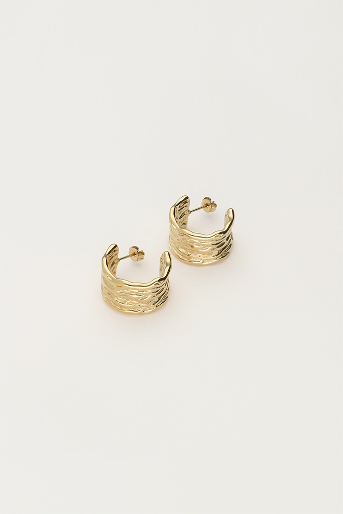 MY Earrings Hammered Gold