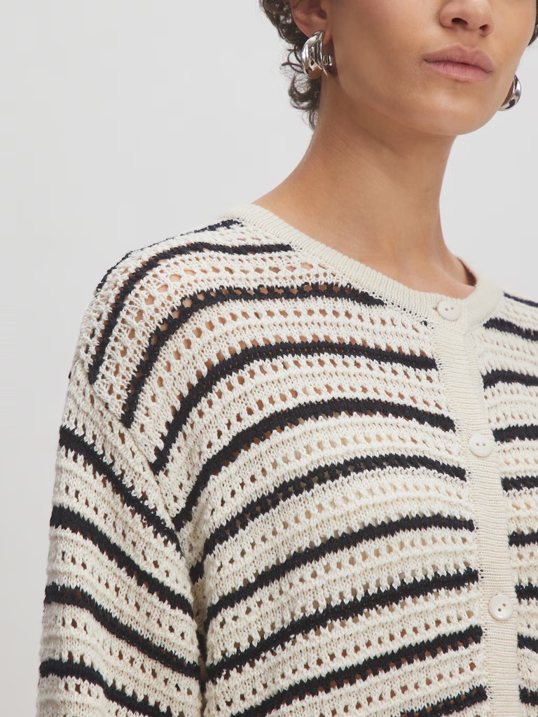 Cardigan Ida Stripes Black Gardenia