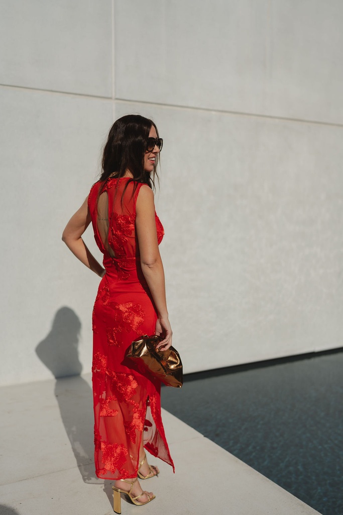 Floree Long Dress Cherry Tomato