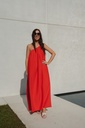 One Shoulder Strapp Dress Red