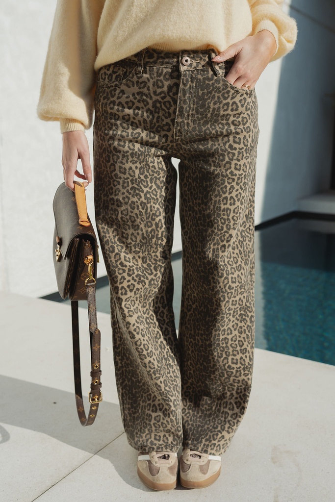 Wide leg jeans Leopard