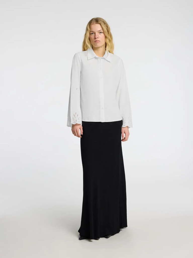 Shirt LS Dahlia Broderi White