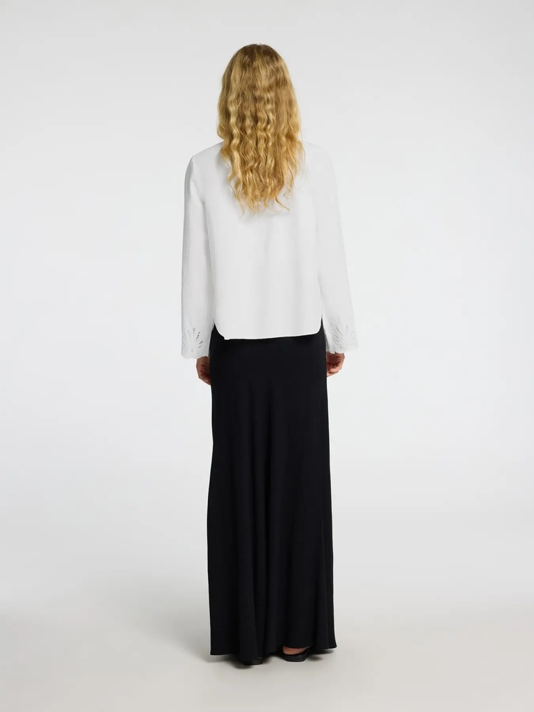 Shirt LS Dahlia Broderi White