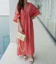 NAO Nina Long Tetra Dress Coral