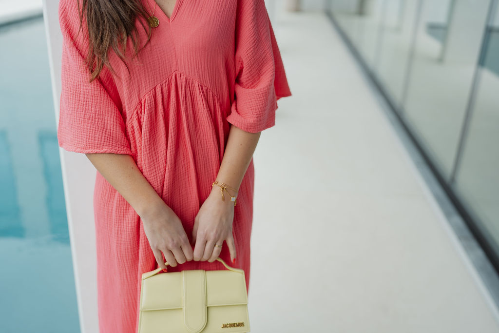 NAO Nina Long Tetra Dress Coral