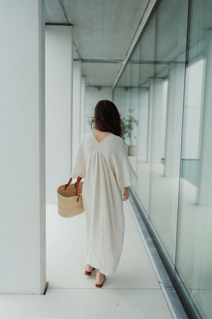NAO Nina Long Tetra Dress Off White