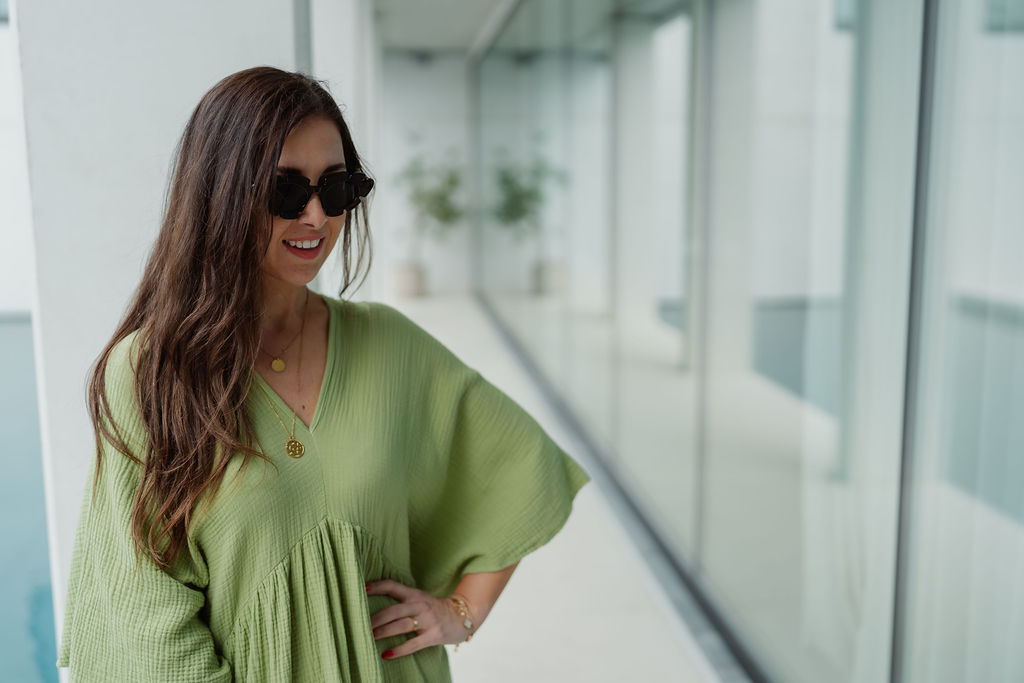 NAO Nina Long Tetra Dress Olive Green