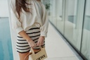 Short Heinke Stripes Black Gardenia