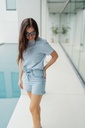 Essential Striped Boxy Tee Cornflower
