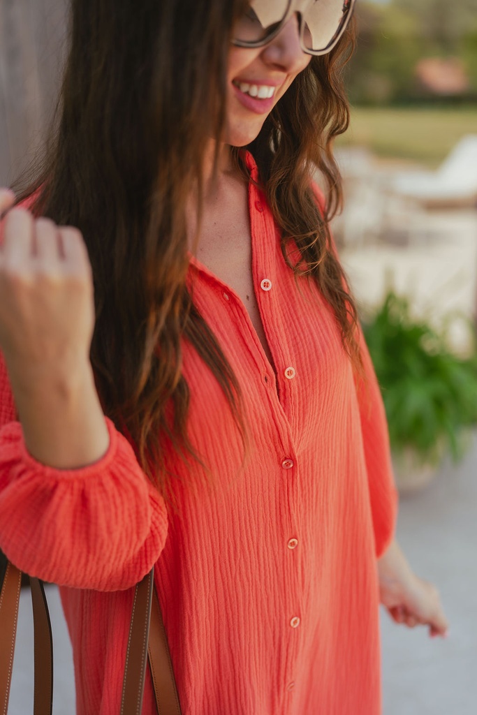 Tetra Shirt Dress Liv Coral