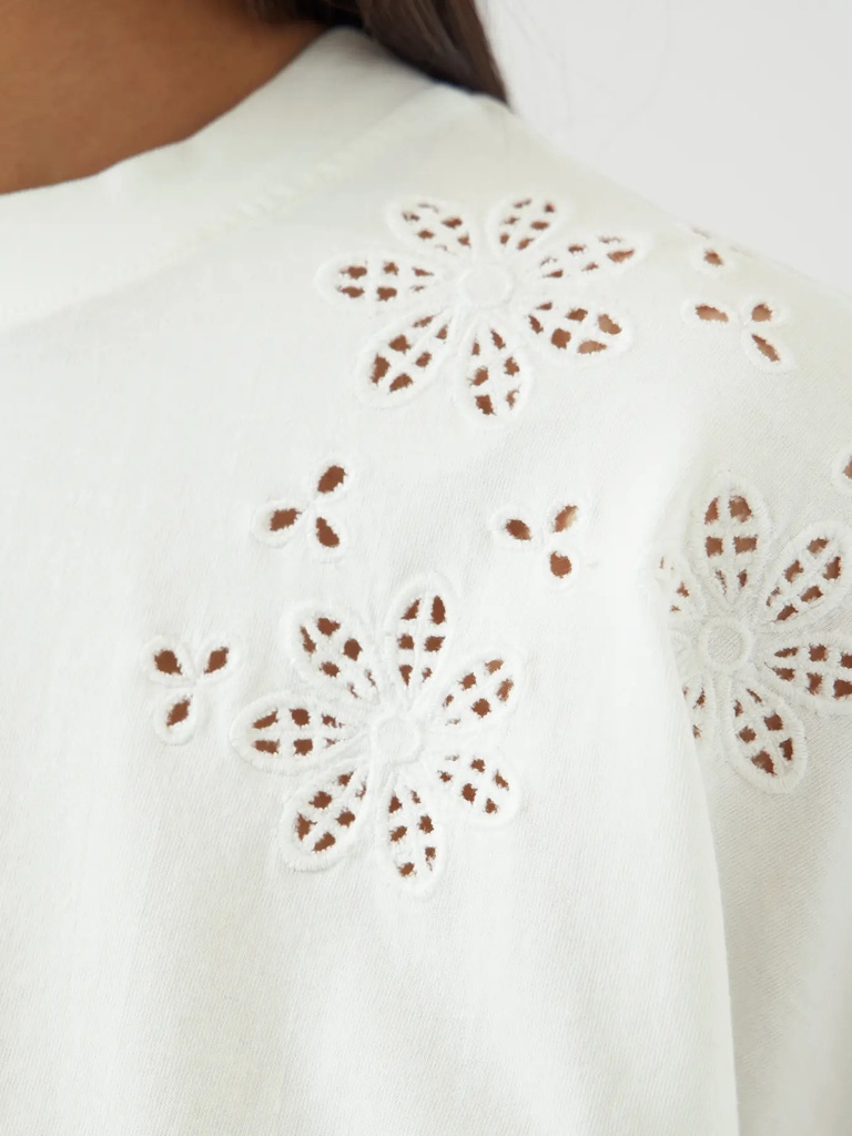 Sally Boxy Tee Star White