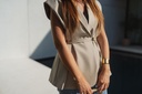 Vest Button Strap Greige