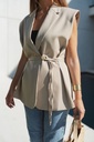 Vest Button Strap Greige