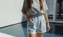 Denim Short High Waist Light Blue