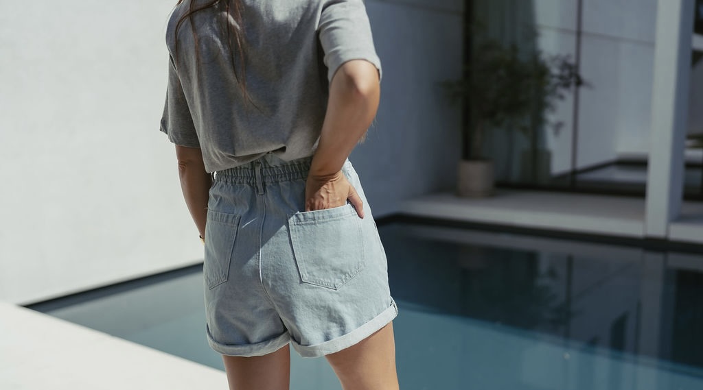 Denim Short High Waist Light Blue