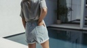 Denim Short High Waist Light Blue
