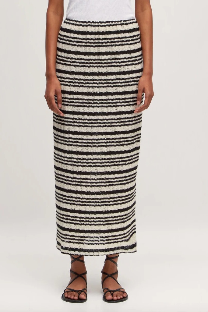 Skirt Xue Stripe Black Cream