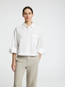 Astha LS Cropped Boxy Shirt Bright White