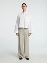 Astha LS Cropped Boxy Shirt Bright White