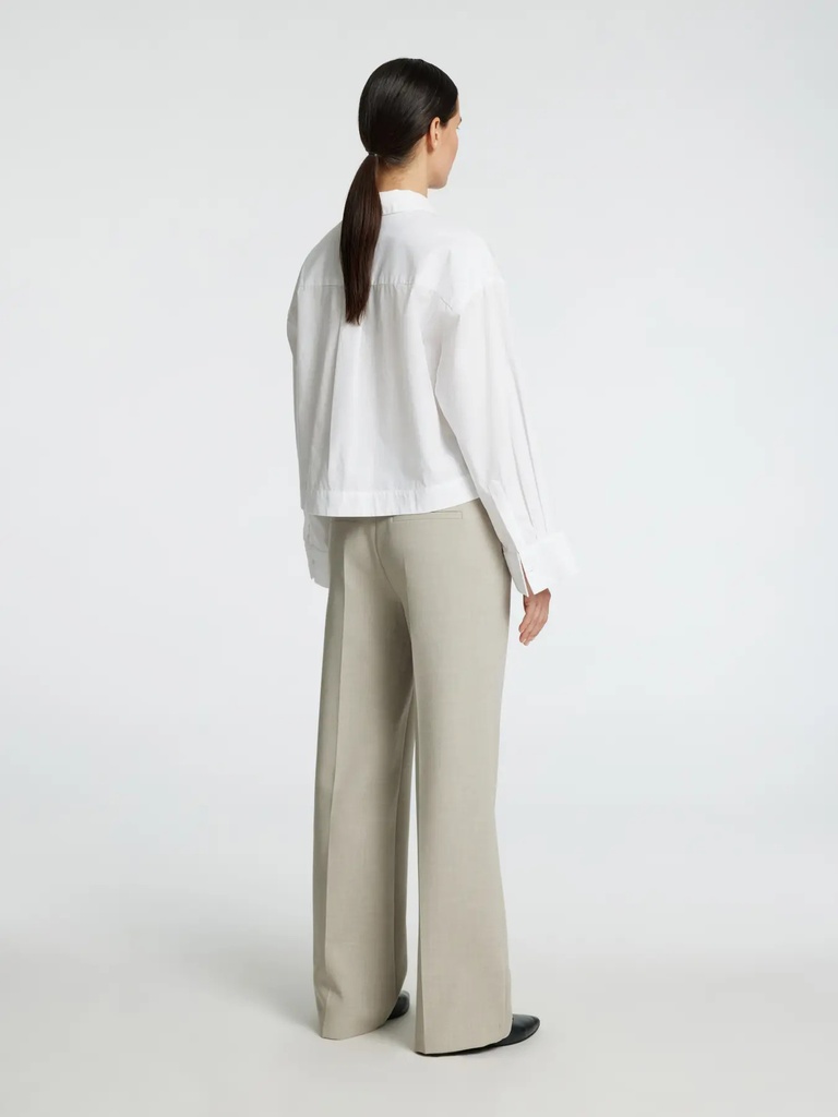 Astha LS Cropped Boxy Shirt Bright White