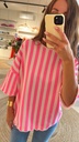 Sweatshirt Striped Fluo Fushia