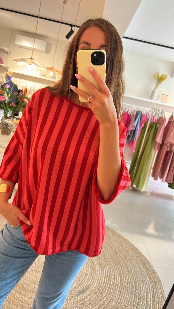 Sweatshirt Striped Red