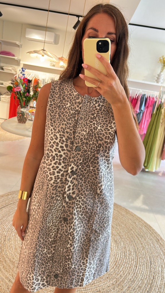 Denim Dress Leopard