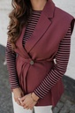 Vest Burgundy Button Strap