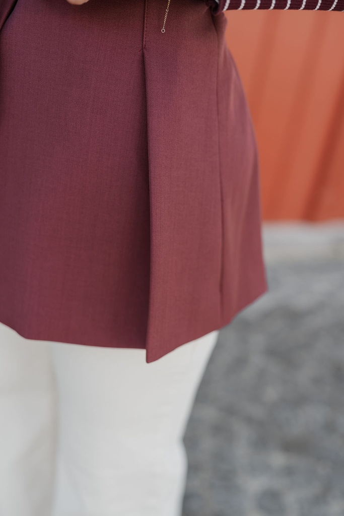 Vest Burgundy Button Strap