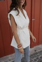 Vest Button Strap White